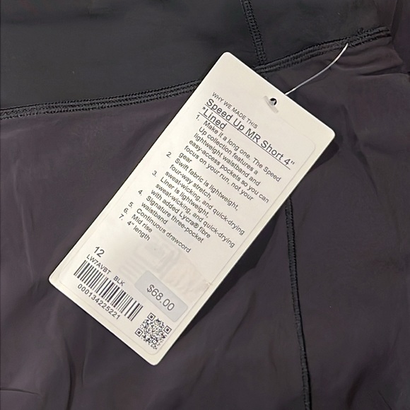 Lululemon Athletica Speed Up Medium Rise Short 4” Length Lined New w tag - Picture 9 of 9
